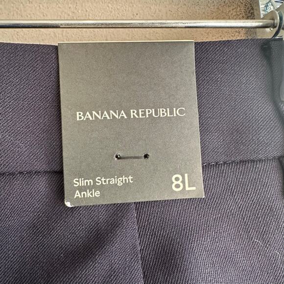 Banana Republic TALL Siena Slim Italian Wool Ankle Pant Navy Blue 8 444805 - Picture 8 of 12